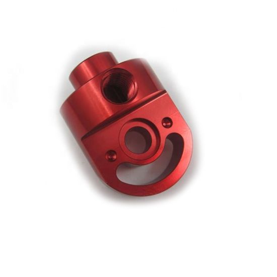 Red Finished Aluminum 4 Axis Blocks Machining CNC Parts